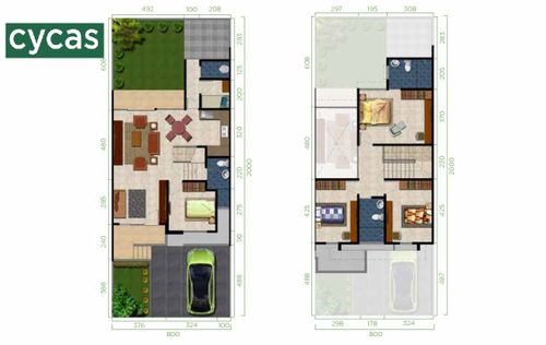 foto denah rumah tipe CYCAS-C perumahan CITRA RAYA - CLUSTER THE LEAF