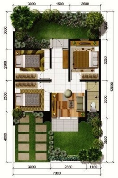 foto denah rumah tipe ARECA STANDAR perumahan CITRA GARDEN GOWA