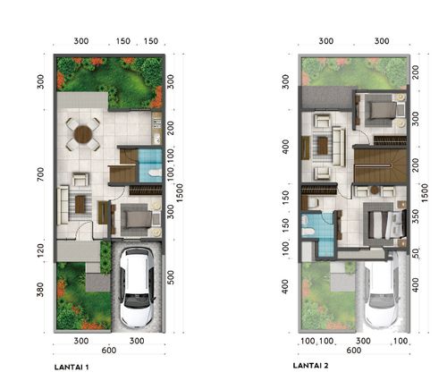 foto denah rumah tipe Rose perumahan Magnolia Residence