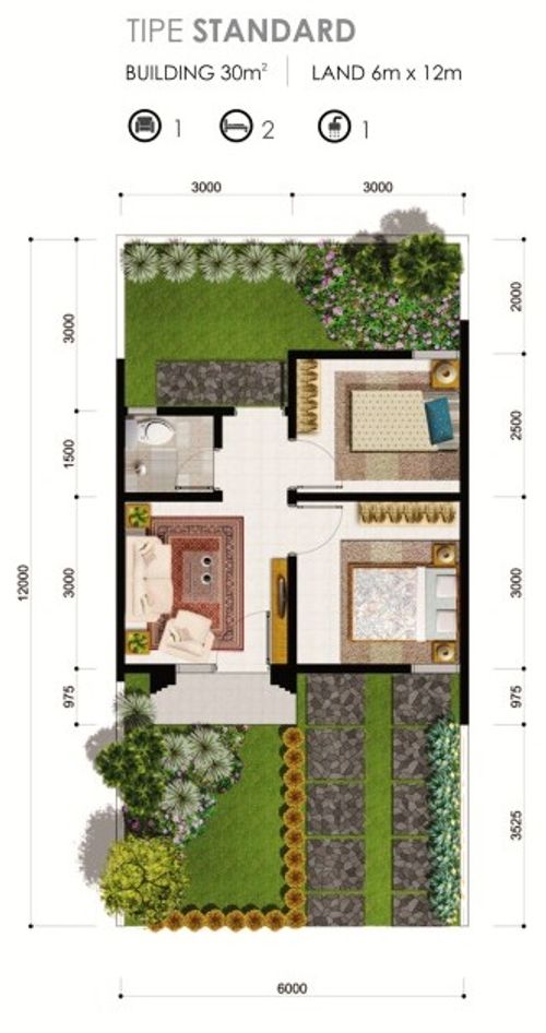 foto denah rumah tipe CASCADIA STANDAR-B perumahan CITRA GARDEN GOWA