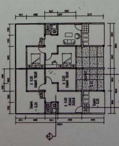 foto denah rumah tipe 36/72 perumahan Mekarsari Residence 2