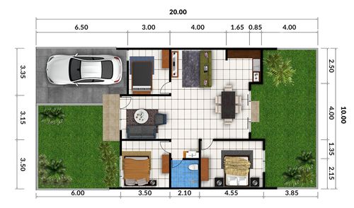 foto denah rumah tipe Darlington perumahan NUSA INDAH RESIDENCE