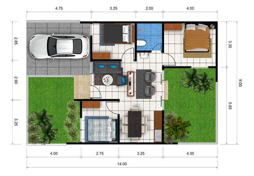 foto denah rumah tipe SWINLEY perumahan NUSA INDAH RESIDENCE