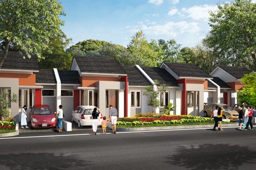 foto tampak rumah tipe PINE perumahan CITRA RAYA - CLUSTER GARDEN GROVE