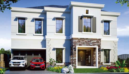 foto tampak rumah tipe HAMPTON perumahan SOEDIRMAN PARK RESIDENCE