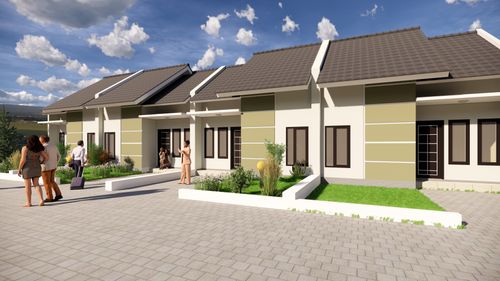 foto tampak rumah tipe 36/72 perumahan BADEAN GRAND CITY