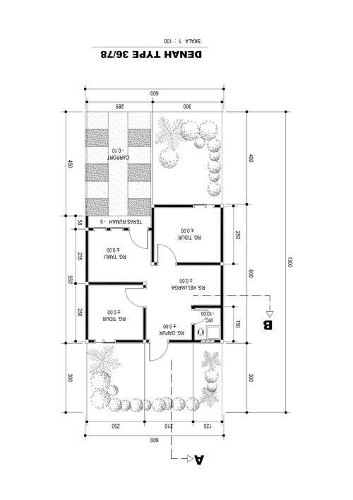 foto denah rumah tipe 36/72 perumahan BADEAN GRAND CITY
