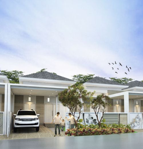 foto tampak rumah tipe The Boulevard perumahan Citra Sari Regency