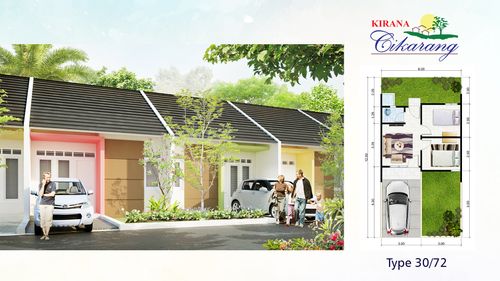 foto tampak rumah tipe 30/72 perumahan Kirana Cikarang