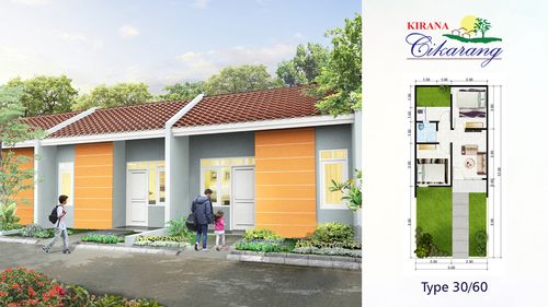foto tampak rumah tipe 36/84 perumahan Kirana Cikarang