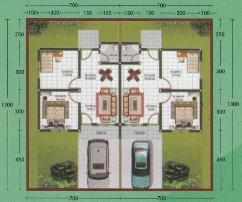foto denah rumah tipe 36/91 perumahan Puri Mencirim Asri Tahap-2 (DUA)
