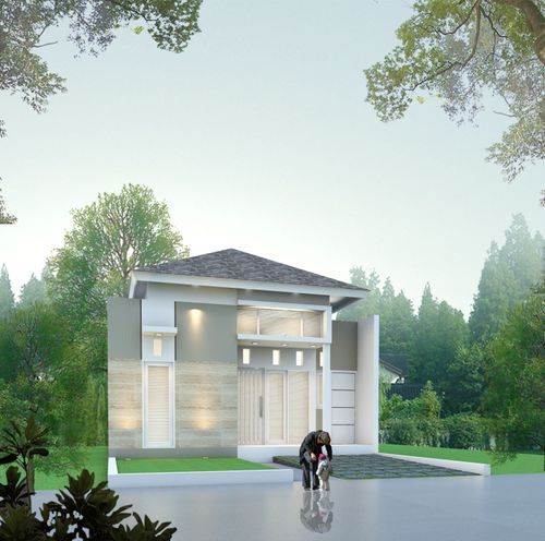 foto tampak rumah tipe Rughby perumahan Citra Sari Regency
