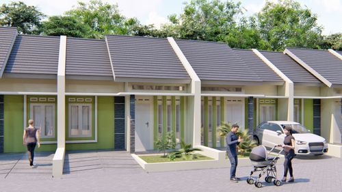 foto tampak rumah tipe RS 32 perumahan Perumnas Klipang Green 2