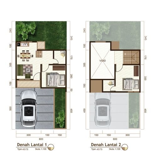foto denah rumah tipe T45 New perumahan Sawangan Residence Ideal