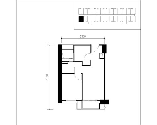 foto denah rumah tipe 2 Bedroom perumahan Apartemen Sky House BSD
