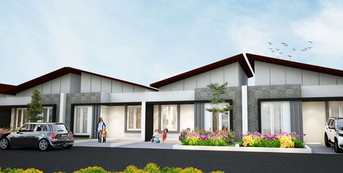 foto tampak rumah tipe MERCIA perumahan NUSA INDAH RESIDENCE