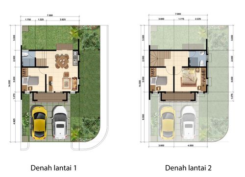 foto denah rumah tipe Laksmana 75/168 HOOK (April) perumahan DARMAWANGSA RESIDENCE