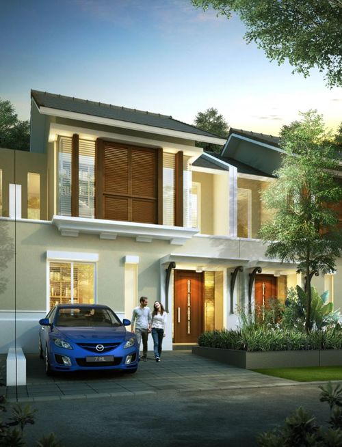 foto tampak rumah tipe Aspara Std perumahan GRAND HARVEST