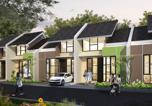 foto tampak rumah tipe FLORA ATTIC perumahan ARYANA KARAWACI 1