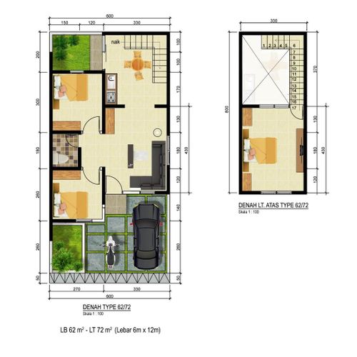 foto denah rumah tipe FLORA ATTIC perumahan ARYANA KARAWACI 1
