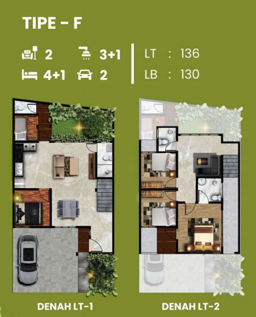 foto denah rumah tipe F7 perumahan LOTUS JASMINE