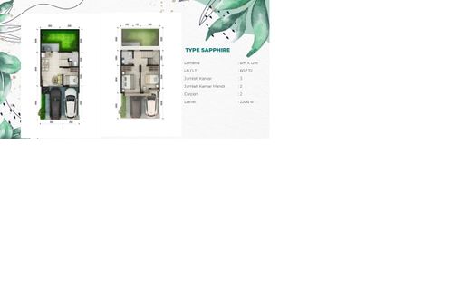 foto denah rumah tipe SAPPHIRE perumahan EMERALD TERRACE