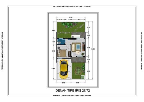 foto denah rumah tipe IRIS27 perumahan METLAND CIBITUNG - CLUSTER IRIS