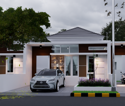 foto tampak rumah tipe Silver Cluster perumahan Dinaya Garden City