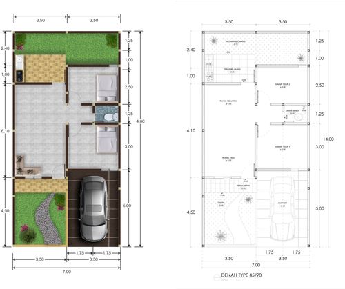 foto denah rumah tipe 36/90 perumahan Gading Tutuka residence
