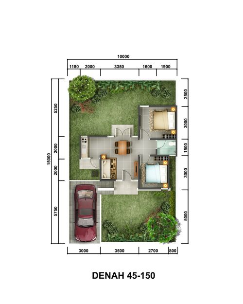foto denah rumah tipe Jasmine 1A perumahan CitraIndah City Bukit Orchid