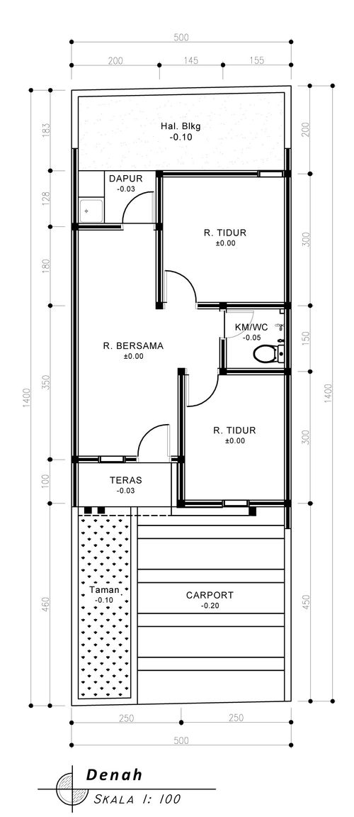 foto denah rumah tipe 36 Landed perumahan Griya Pataruman Asri 3
