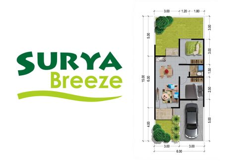 foto denah rumah tipe WARM SUDUT perumahan Surya Breeze