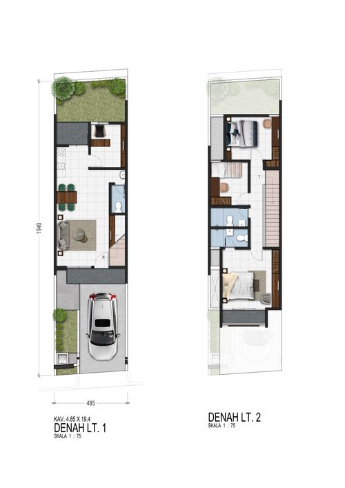 foto denah rumah tipe 125/104 perumahan Pantai Mentari East View