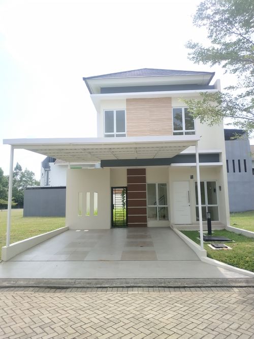 foto tampak rumah tipe Peony perumahan Metland Menteng