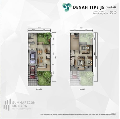foto denah rumah tipe J8A STANDAR perumahan SUMMARECON MUTIARA MAKASSAR CLUSTER JADE
