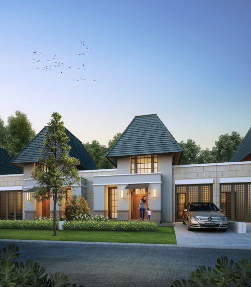 foto tampak rumah tipe AMETRINE perumahan CitraLand Puncak Tidar Malang