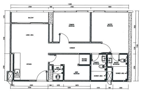 foto denah rumah tipe 2 BEDROOM+B perumahan PADDINGTON HEIGHTS