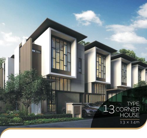 foto tampak rumah tipe 13 Corner perumahan Matana