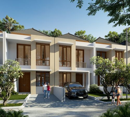 foto tampak rumah tipe 100/120 perumahan Cherryfield