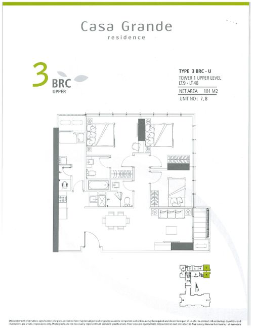 foto denah rumah tipe Angelo 3BR C2 perumahan Casa Grande Residence