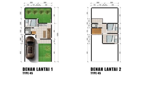 foto denah rumah tipe 45 perumahan GRAND CERME REGENCY