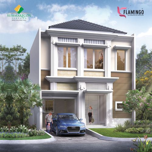 foto tampak rumah tipe L8 STD Luxury perumahan Cluster Flamingo