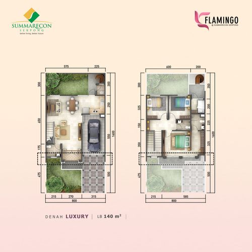 foto denah rumah tipe L8 STD Luxury perumahan Cluster Flamingo