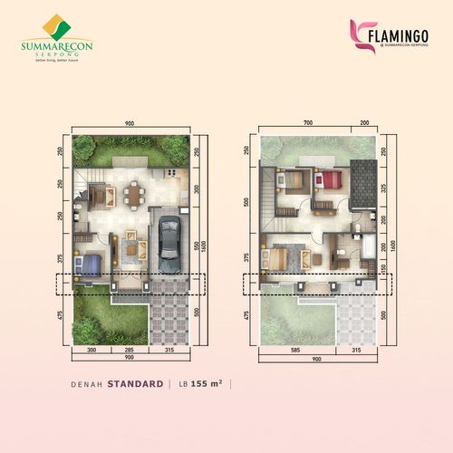 foto denah rumah tipe L9 STD Standard perumahan Cluster Flamingo