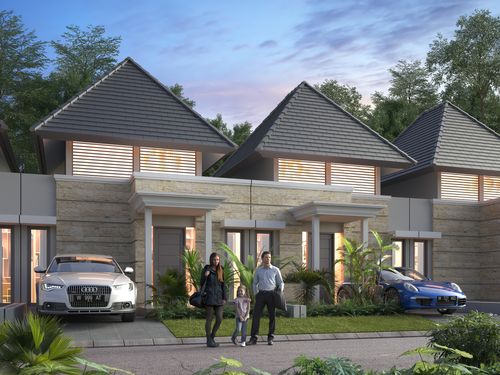 foto tampak rumah tipe 45 A perumahan GRAND CERME REGENCY