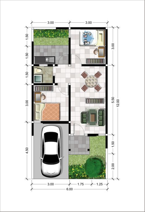 foto denah rumah tipe 45 A perumahan GRAND CERME REGENCY