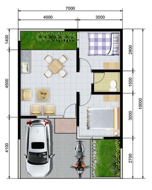 foto denah rumah tipe 40/70 perumahan Kitri Bakti Residence
