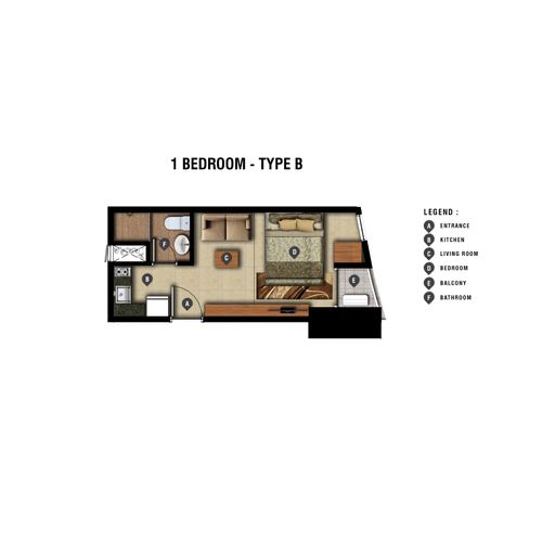 foto denah rumah tipe 1BR B perumahan Grand Dharmahusada Lagoon
