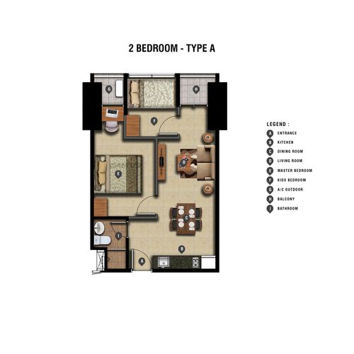 foto denah rumah tipe 2BR A perumahan Grand Dharmahusada Lagoon