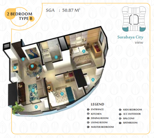 foto tampak rumah tipe 2BR B CORNER perumahan Grand Dharmahusada Lagoon
